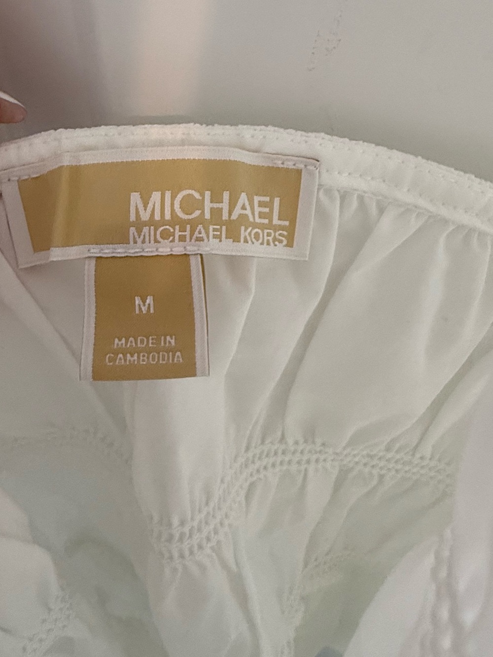Michael Kors White Smocked Peplum Cami Top - Picture 6 of 6